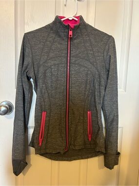Gray Lululemon Jacket with Pink Zippers